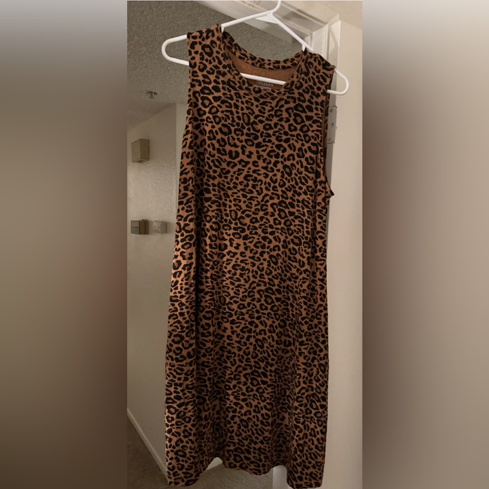 Leopard Print Women's Sleeveless Dress